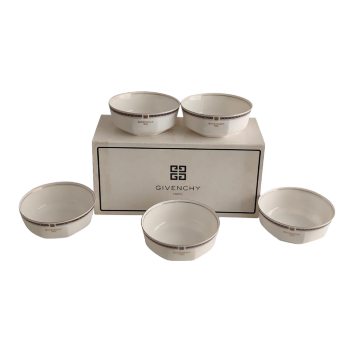 late 20th century givenchy paris dessert nut bowls set of 5 2517