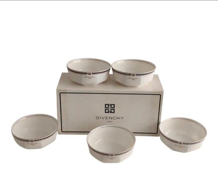 late 20th century givenchy paris dessert nut bowls set of 5 3767