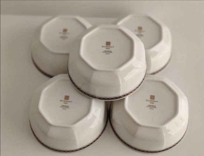 late 20th century givenchy paris dessert nut bowls set of 5 7036