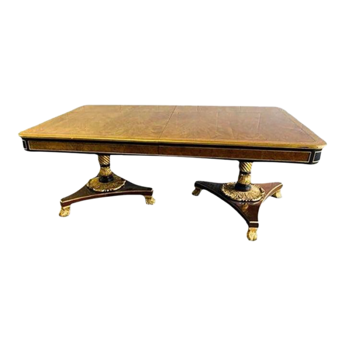 late 20th century neoclassical double pedestal dining table by baker furniture 7609