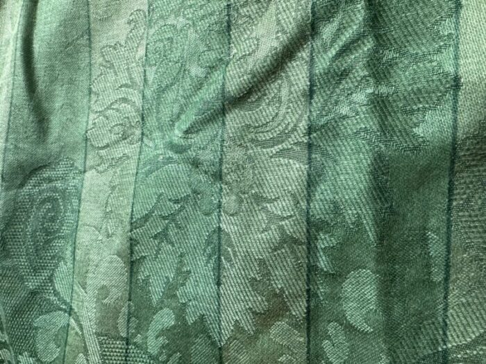 late 20th century p kaufman fabric green striped damask about 22 yards 0327