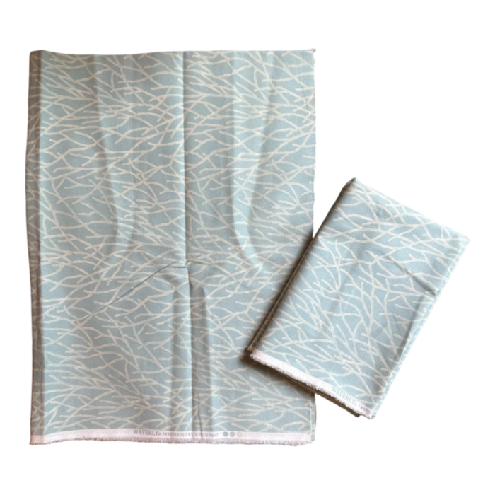 late 20th century waverly inspirations seaside coastal blue coral cotton fabric remnants set of 2 2349