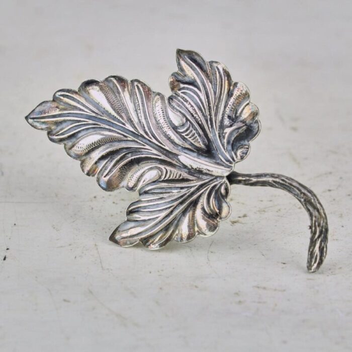 leaf salt cellar in 800 silver 2