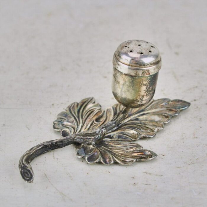 leaf salt cellar in 800 silver 3