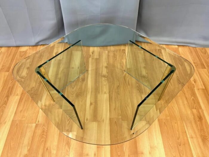 leon rosen for the pace collection brass and glass coffee table 1970s 6620