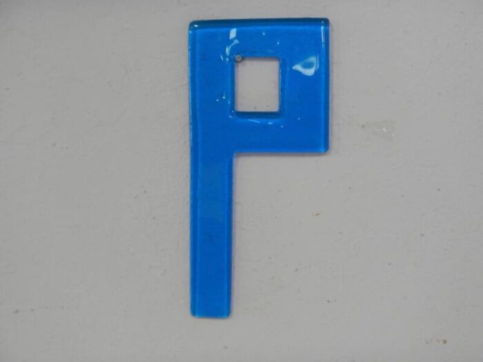 letter p in glass 1980s 2