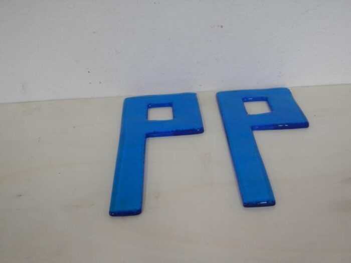 letter p in glass 1980s 8