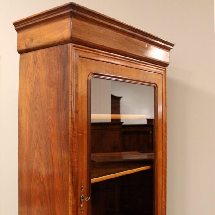 louis philippe showcase bookcase in walnut 19th century 2147