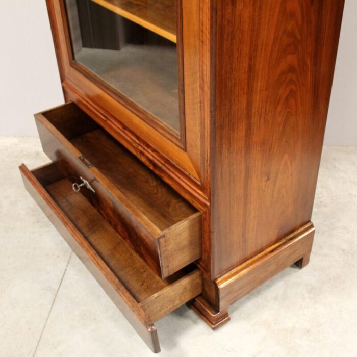 louis philippe showcase bookcase in walnut 19th century 2755