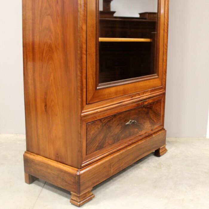 louis philippe showcase bookcase in walnut 19th century 3836