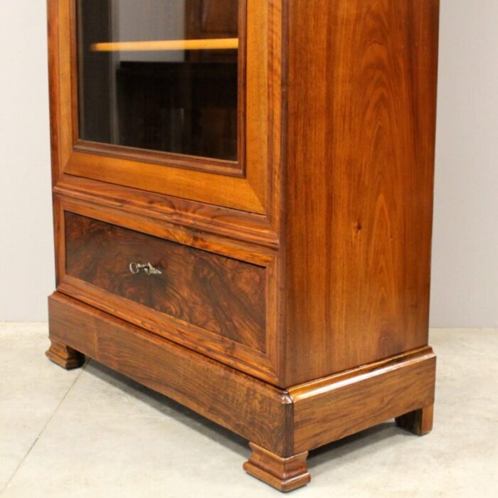 louis philippe showcase bookcase in walnut 19th century 5563