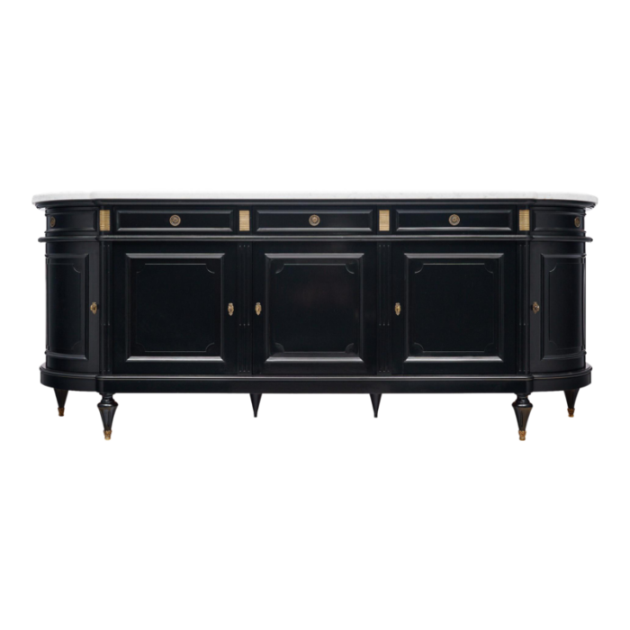 louis xvi style demilune buffet 0797