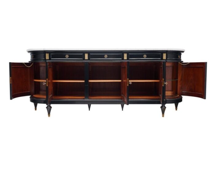 louis xvi style demilune buffet 7484