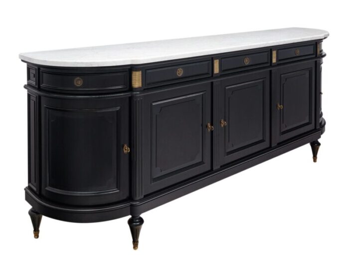 louis xvi style demilune buffet 7877