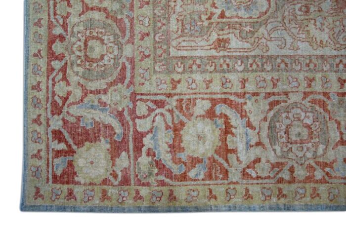 luxurious modern turkish fine woven hand knotted oushak rug 103 x 14 artisan crafted 0793