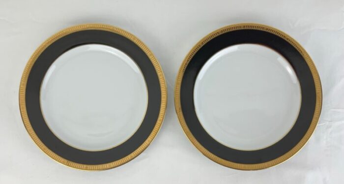 madison noir plates by bernardaud set of 9 plates made in limoges france 0160