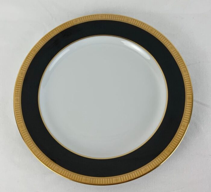 madison noir plates by bernardaud set of 9 plates made in limoges france 6249