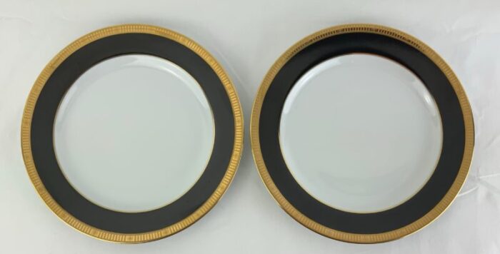 madison noir plates by bernardaud set of 9 plates made in limoges france 7784