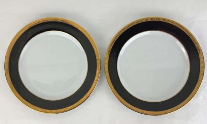 madison noir plates by bernardaud set of 9 plates made in limoges france 7819