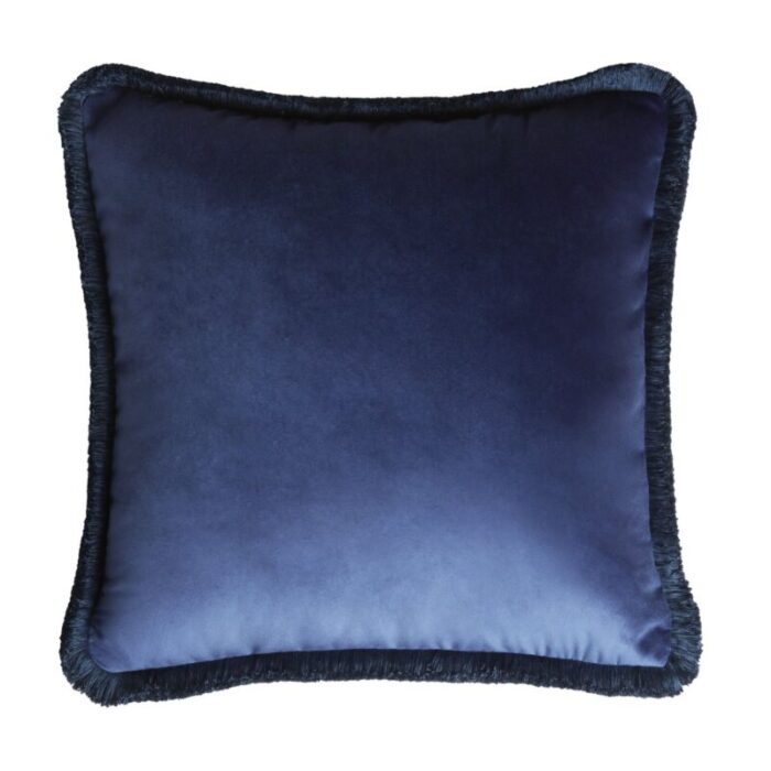 major collection cushion in blue velvet with fringes from lo decor 2