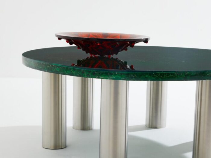 marie claude de fouquieres round fractal resin coffee table 1970 5388