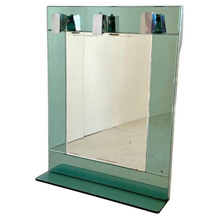 marine green water colored mirror 1960s 2