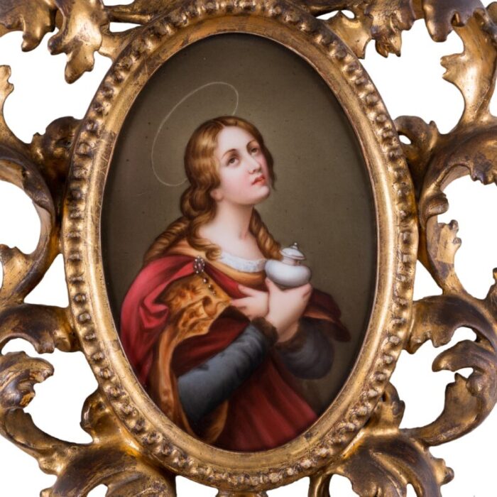 mary magdalene porcelain plaque by angiolo valdinoci after carlo dolci 1902 2938