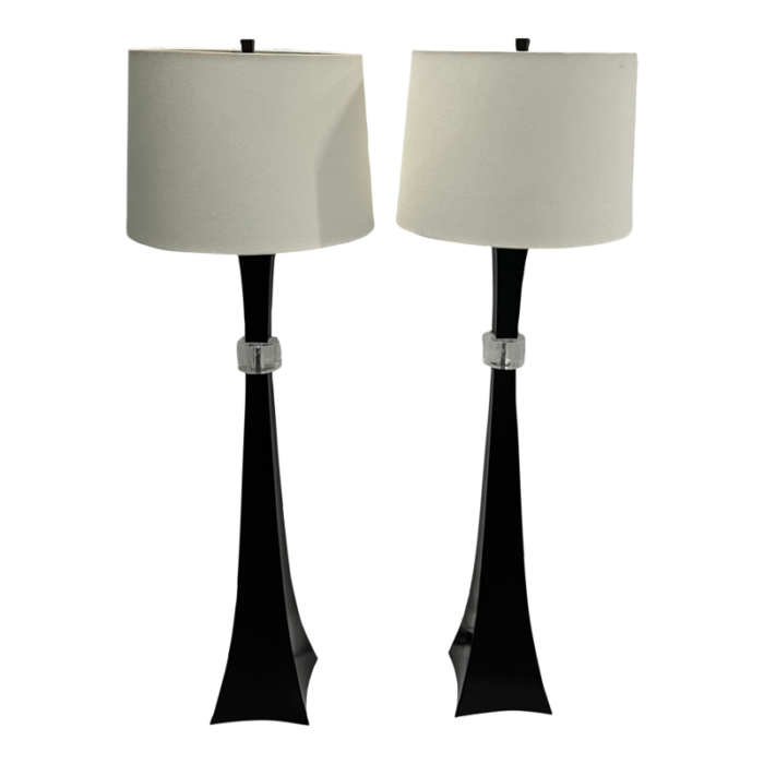 mcguire robert kuo crystal cuff floor lamps a pair 2820