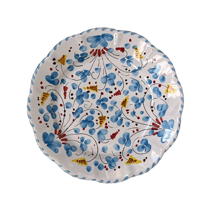 medium deruta plate with turquoise flowers from popolo 1