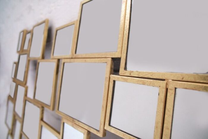 metal gold leaf mirror in the style of marc du plantier 8