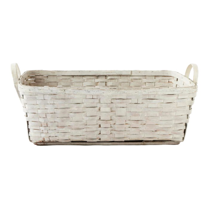 mid 19th century large antique painted basket 0664