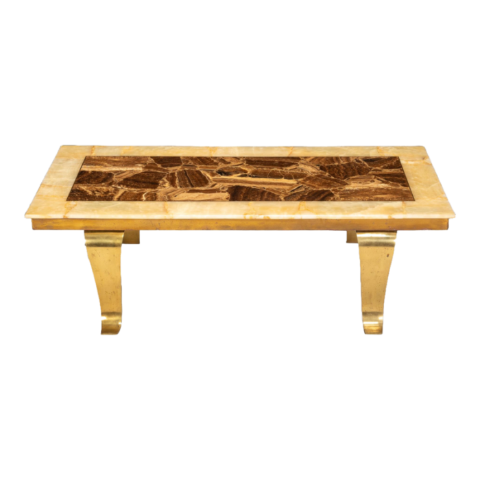 mid 20th century arturo pani for muller brass and alabaster mid century modern coffee table 1403