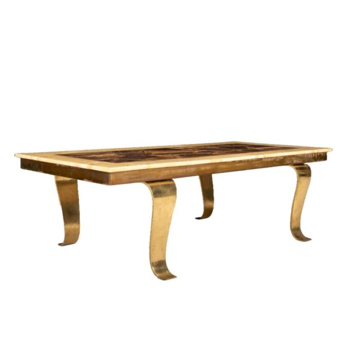 mid 20th century arturo pani for muller brass and alabaster mid century modern coffee table 2280