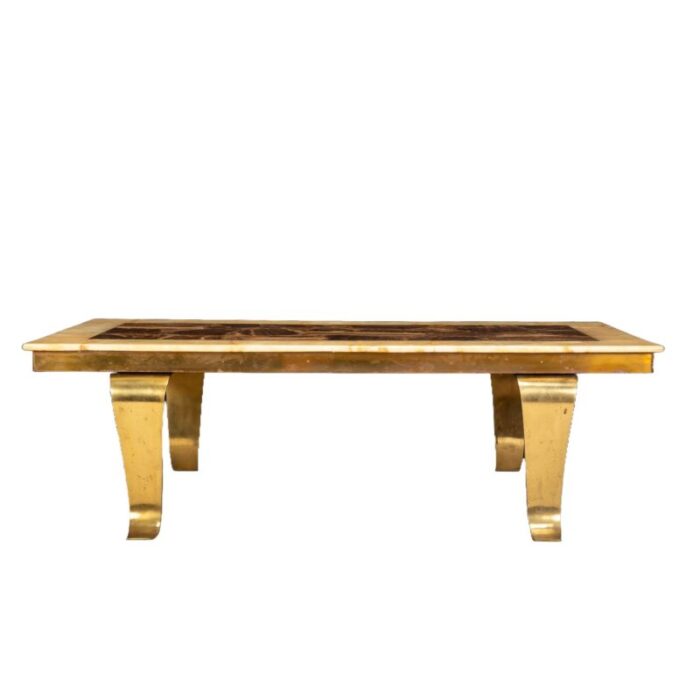 mid 20th century arturo pani for muller brass and alabaster mid century modern coffee table 7478