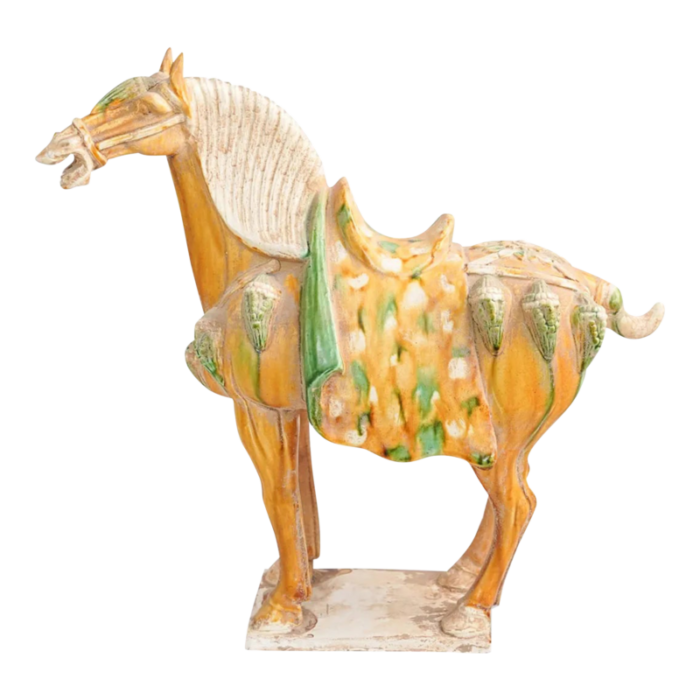 mid 20th century chinese tang style terracotta horse 0704