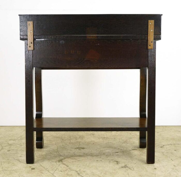 mid 20th century early empire tiger oak sideboard server 0180