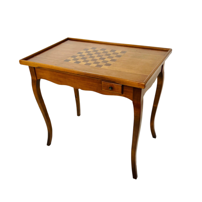 mid 20th century italian mahogany inlaid flip top game table 9399