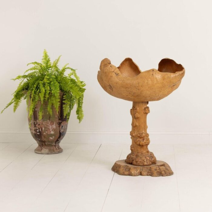 mid 20th century large swedish birch and pine root bowl tazza on base 1945