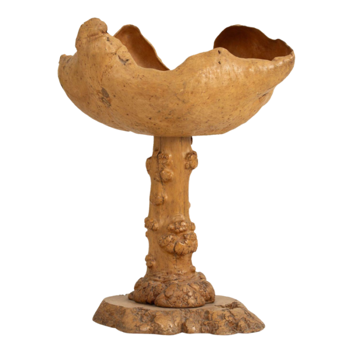 mid 20th century large swedish birch and pine root bowl tazza on base 3100