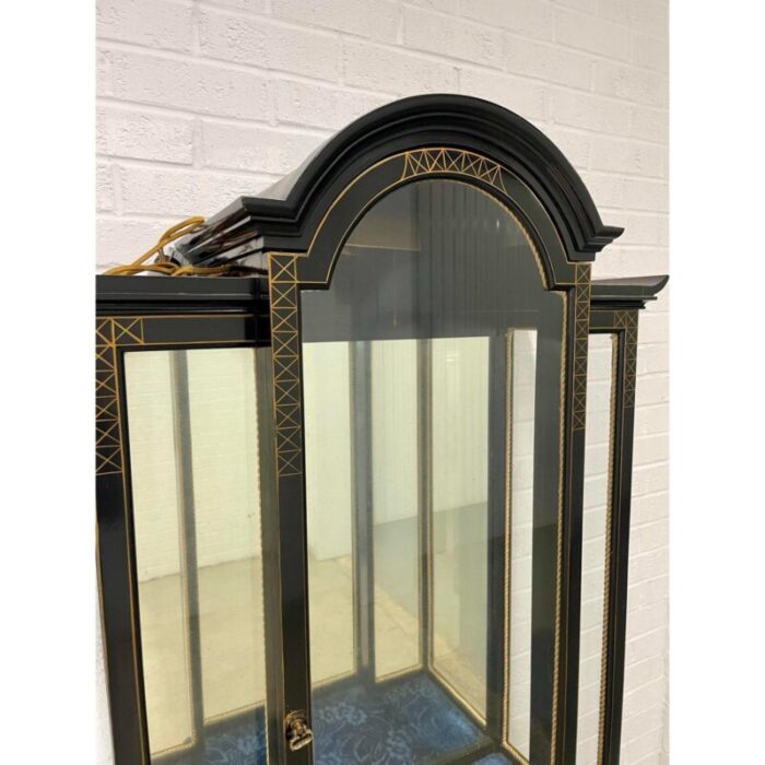 mid 20th century petite chinoiserie illuminated display cabinet 7546