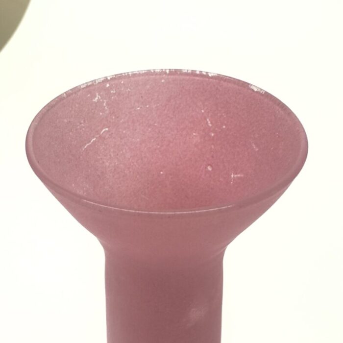 mid 20th century saturated pink glass vase curation group of 5 4133