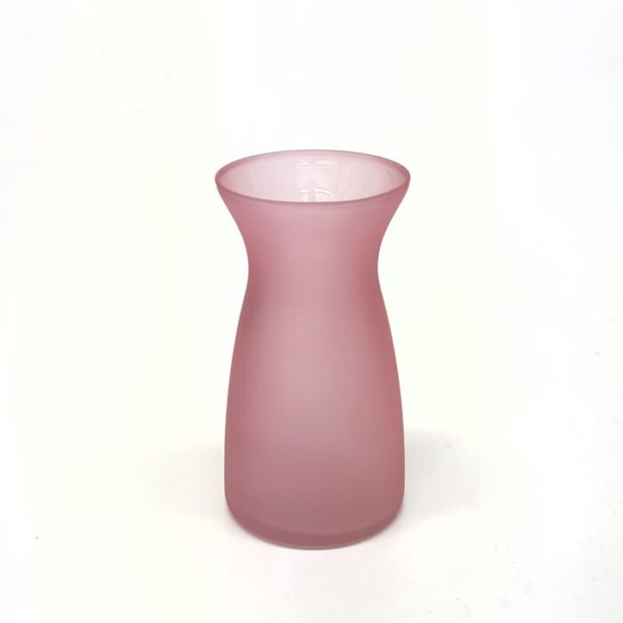 mid 20th century saturated pink glass vase curation group of 5 7711