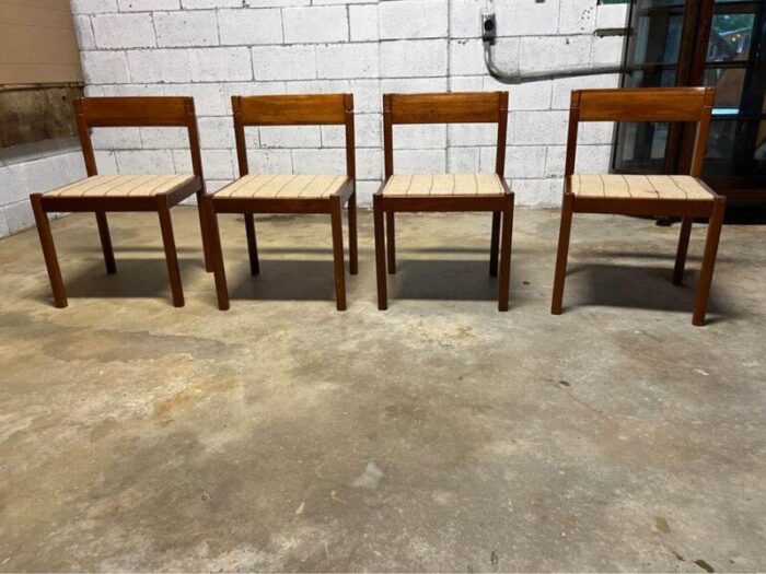 mid 20th century set of four mid century danish teak dining chairs by nissen 8819