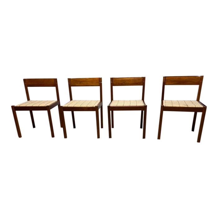 mid 20th century set of four mid century danish teak dining chairs by nissen 9291