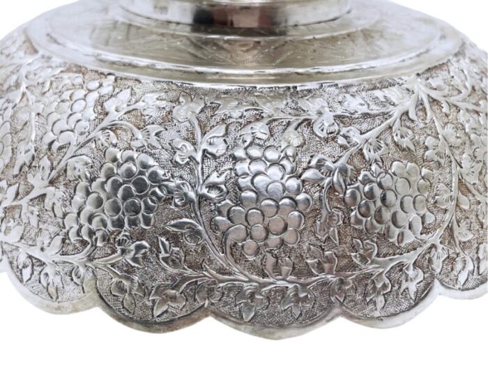 mid 20th century thai ritual songkran or set khaan sterling silver bowl with pedestal 3762