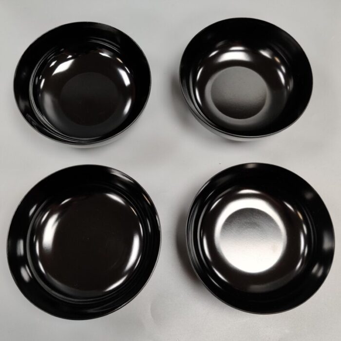 mid 20th century vintage towle sterling 325 black melamine serving bowl and 4 small bowls 7935