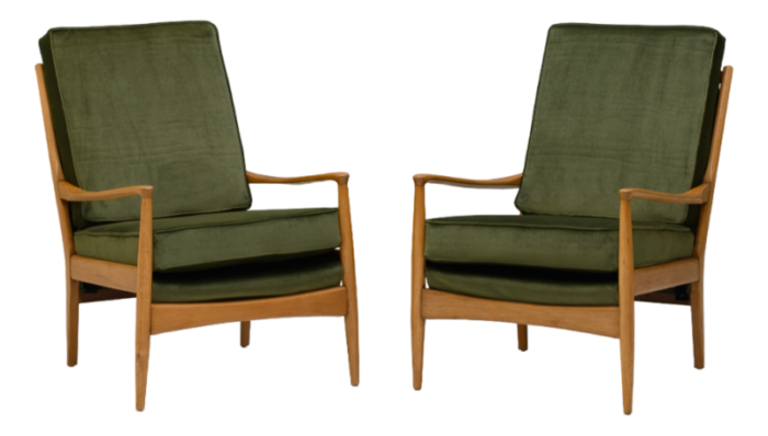 mid century armchairs 1960s set of 2 3129