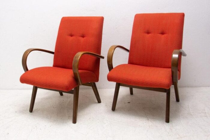 mid century armchairs attributed to jaroslav smidek 1970s set of 2 1875