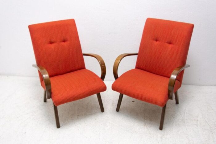 mid century armchairs attributed to jaroslav smidek 1970s set of 2 1935