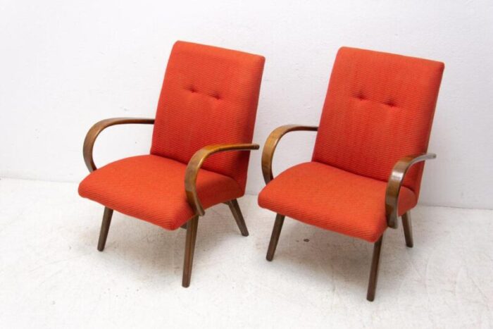 mid century armchairs attributed to jaroslav smidek 1970s set of 2 3103